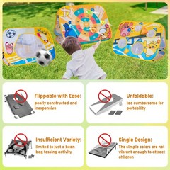 Giant 3-in-1 Bean Bag Toss Game for , Toys Soccer Goal Board, Dartboard with …