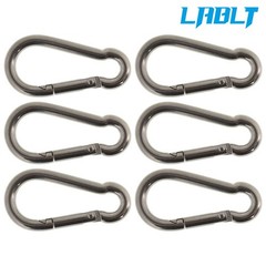 LABLT Stainless Steel 304 Spring Snap Hook Carabiner Clips 264 Lbs Set Of 6