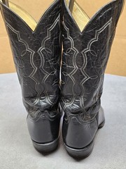 Vintage Tony Lama 2966 Boots Mens Size 9 D Black Leather Cowboy