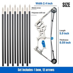 5.9″/7.2″/18.7″ Compound Bow and Arrow Set, Mini Archery Bow Set with Arrows, Le