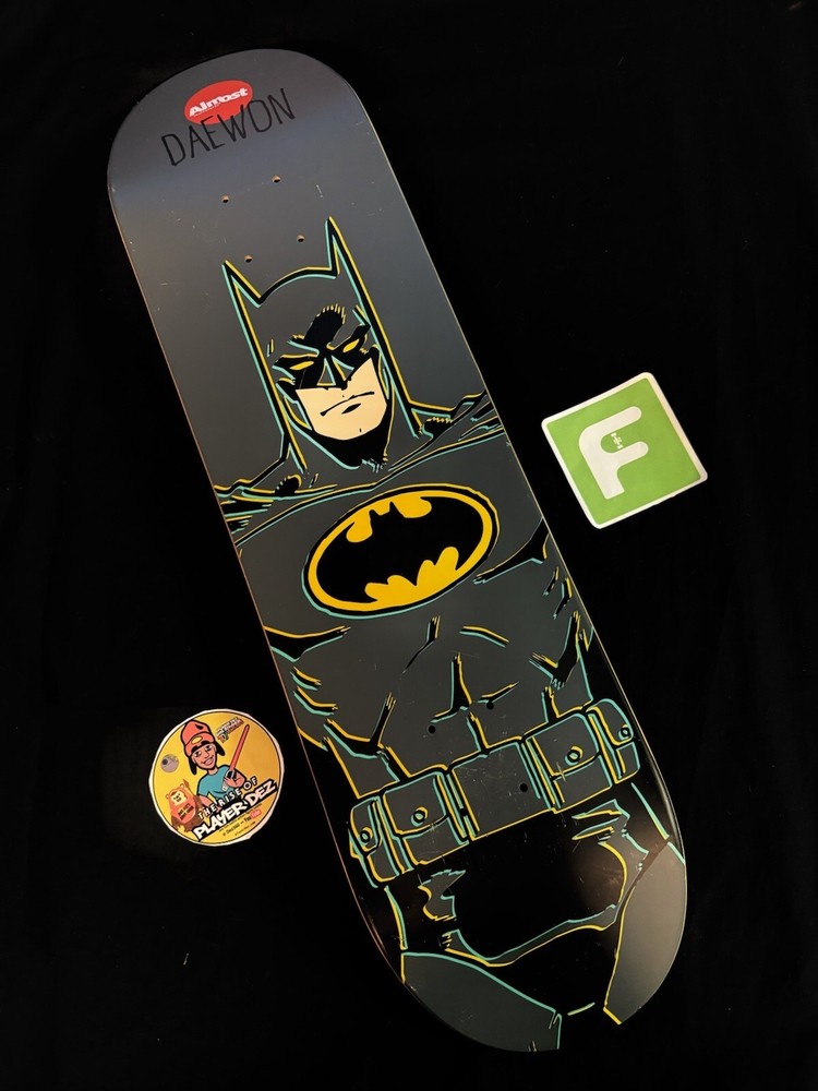 SUPER RARE Batman Daewon Song Almost DC Comics Skateboard Deck Matte Grey Marvel