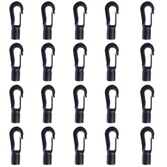 Zelerdo 20 Pack Kayaks Bungee Shock Cord Hook for 3/16 inch 0.7 inches, Black