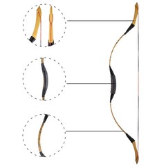 53″ Handmade Longbow, Left/Right Hand Recurve Bow, Traditional Laminated Hunting