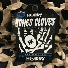 New LARGE HK Army Bones Paintball Gloves – Black/Black