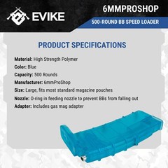 Airsoft – 6mmProShop 500 Round Universal BB Airsoft Speed Loader (Blue)