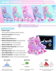 Roller Skates for Girls Boys Kids Age 4-6 5-8 6-12 8-12 with Light Up Wheels,…