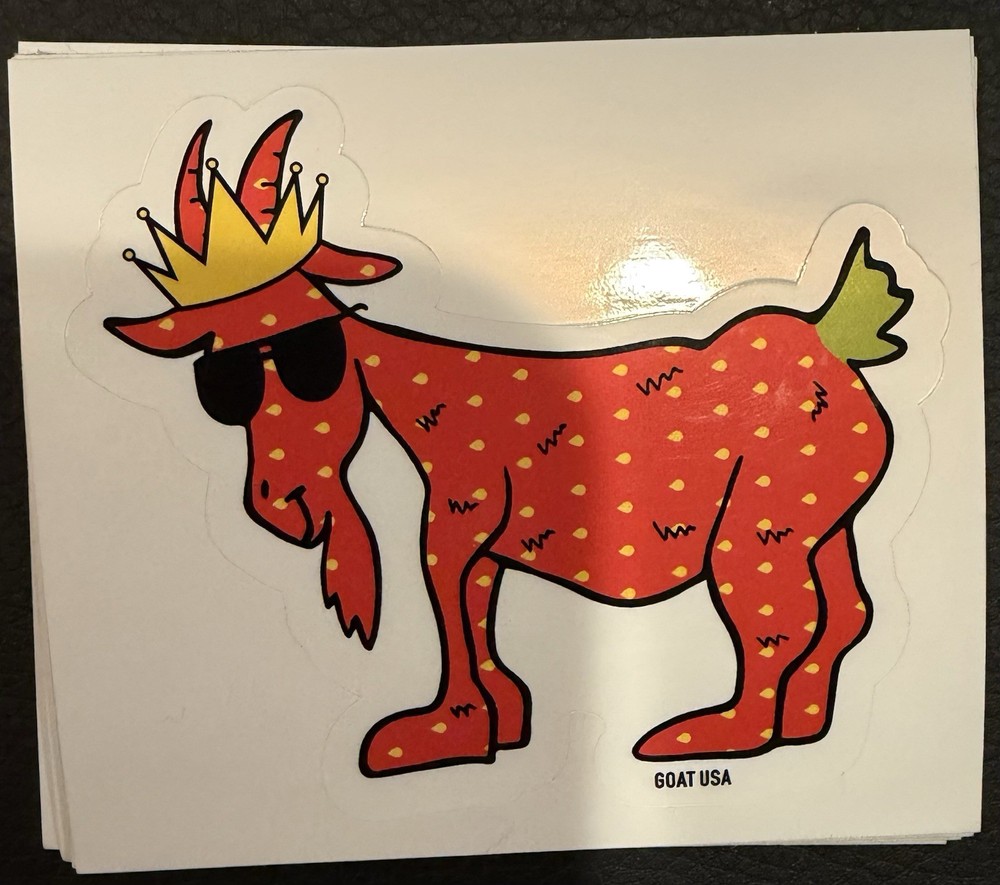 🐐 GOAT USA STICKER – Strawberry Goat