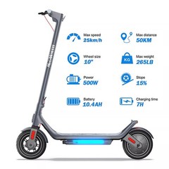 Electric Scooter Adults 25KM/H 31 Miles Range 10» 500W E-Scooter with APP US