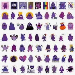 25 Piece Mix Lot 2” Grimace McDonald’s Stickers, Mix, Decals FREE SHIPPING