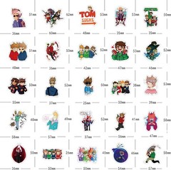 62Pcs Eddsworld Anime Game Stickers Pack, Manga Poster Cartoon Vinyl Waterproof