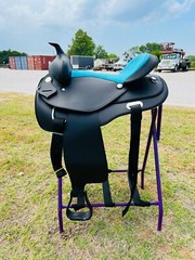 Western Cordura Trail-Pleasure Leather Horse Round Skirt Saddle Free Shipping