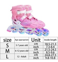 2 In 1 Roller Inline Skates Adjustable Outdoor Pink Size Medium 6-12 Years Old