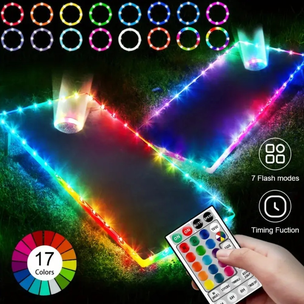 2set Multi‑Color LED Cornhole Board Lights – Full‑Size Night Play Game Holiday