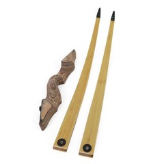 60″ Hunting Longbow Bow Arrow Kit LH/RH 20-50lbs Takedown Wooden Riser Shooting