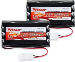 Tenergy 9.6V NiMH 2000mAh Battery Pack with Charger Option Lot