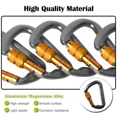 30KN Climbing Carabiner Locking Safety Prusik Climbing Rope Rappelling Rock Cord