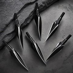 Traditional Broadheads 18Pcs 125 Grain ，Hunting Points Screw-in Arrowheads Su…