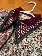 Burgundy Western Outfit – Hobby Horse Jacket- Custom Crystal Chaps- Animal Print