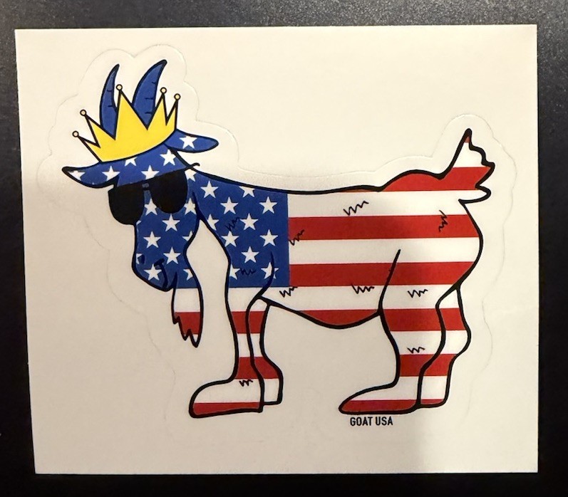 🐐 GOAT USA STICKER – The OG American Flag Goat