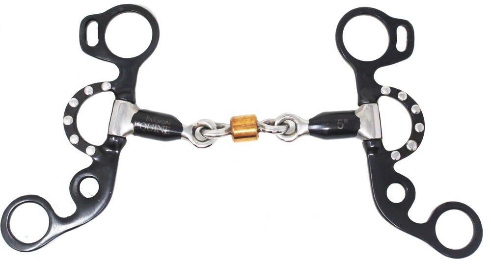 Short Shank Sweet Iron Dog Bone Snaffle w/ Copper Roller Horse Bit 35656C