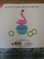 Lot of 2 Inflatable Pink Flamingo Cooler & Ring Toss Game 31.3” X 18” X 18” New