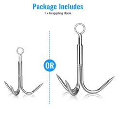 Grappling Hook 3Claw Climbing Hook Stainless Steel Grapnel Hook Small/Large size