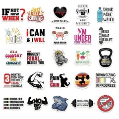 30Pcs Random Motivational Gym Workout Fitness Weightlifting Waterproof Stickers