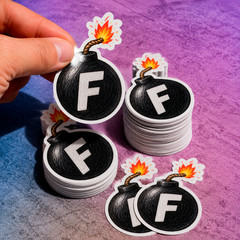 F-Bomb F Bomb Vinyl Sticker: Funny Hard Hat Decal – Laptop, Water Bottle Decor
