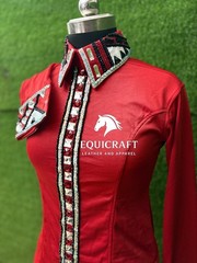 Red Western Show Shirt | Crystal Rhinestone Apparel