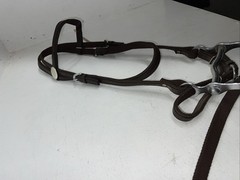 New Tough 1 Brown Nylon Browband Headstall With Bit Split Reins #42-7499 W-33