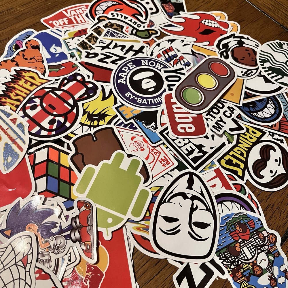 Lot 100 Random Skateboard Stickers Vinyl Laptop Luggage Decals Dope Sticker Mix