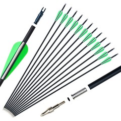 6/12PCS 31″ Carbon Arrows Hunting Archery Target Arrow Practice Shooting 6 Color