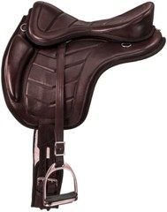 100% Softy Leather All Purpose Treeless leather black saddle Freemax saddle