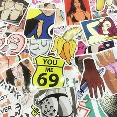 96Pcs Sexy Anime Girls Stickers Bomb Waifu Women Bikini Laptop Vinyl Decals Pack