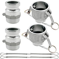 2PCS Type B, Type F, Aluminum Cam Lock Fittings Cam Groove Fitting 2B+2F+2whip