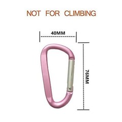 Large Carabiners Keychain 3″ Aluminum D Shape Premium Durable D-Ring 2pcs pink