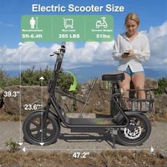 AOVOPRO ESBS Electric Scooter with Seat, Commuter Foldable, 500W, 22mph