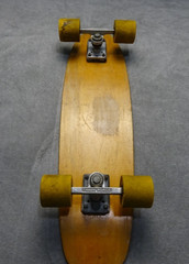 Vintage 1970s Kicktail Skateboard Track Force Trucks Yellow Wheels