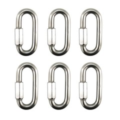 6PCS 1/4″ 316 Stainless Steel Quick Link Chain Connector 1/4 Carabiner Climbing