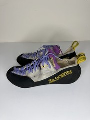 Vintage La Sportiva Rock Climbing Shoes Women’s 41.5 Gray Purple Lace Up Italy