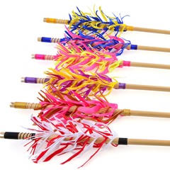 6x Archery Flu-Flu Wooden Arrows Turkey Feathers Traditional Bow Hunting Target