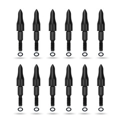 Deerseeker Archery Field Points Kit with O-Rings Weight 100/125 Grain Arrow T…