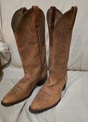 Vintage Dan Post Marlboro Men’s Cowboy Boots Brown Leather Western Size 8.5 D
