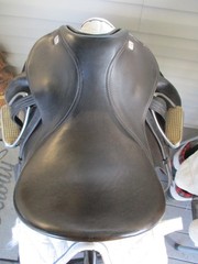 16.5» MK Marcus KREHAN Black English dressage Saddle w Leathers & irons