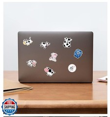 100 PCS Cow Stickers – Waterproof PVC Vinyl Animal Decorative for Water Bottl