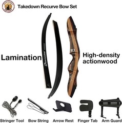 62″ Archery Recurve Bow Set – Right & Left-Handed, Durable Design