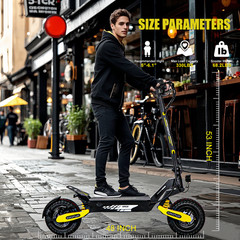 EOEOTWO 1200W Electric Scooter for Adults 30MPH 48V 13Ah 11″ Off-Road Foldable