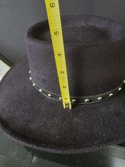 Vintage Pigalle 7X Wool Felt Gambler Hat Black Studded Leather Band Size 6 3/4