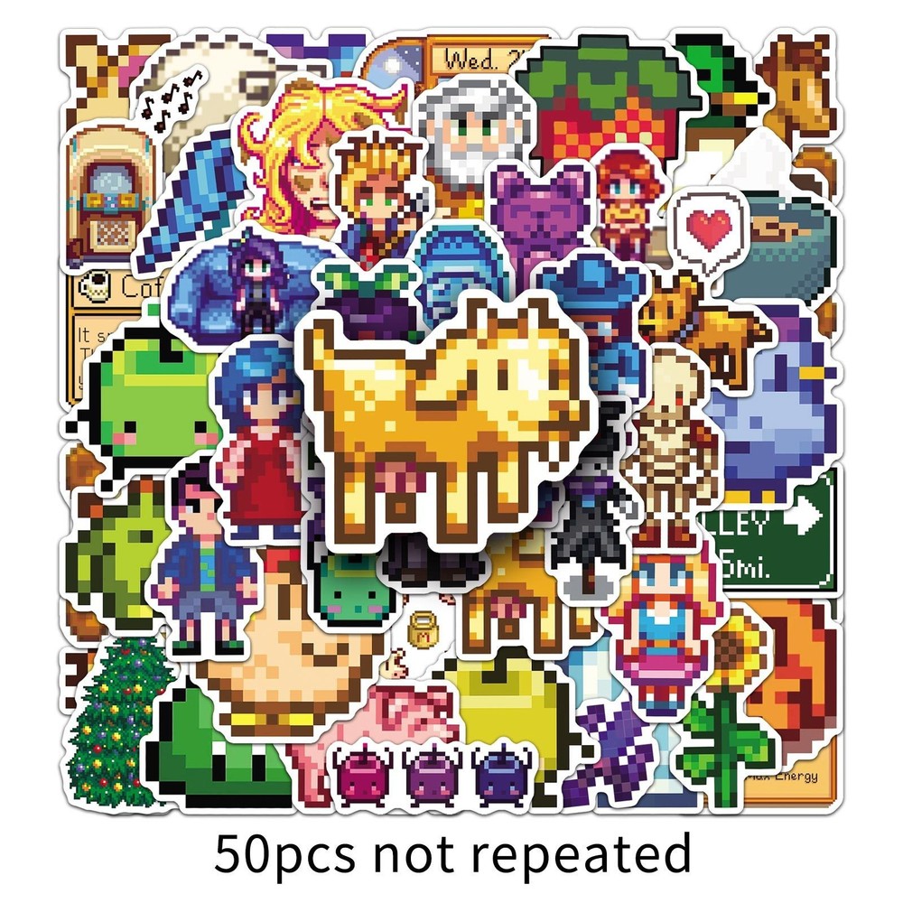 Mix 10/50 PCs Stardew Valley Game Luggage Notebook Laptop Car Gift Sticker