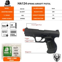 Airsoft Spring Toy Pistol Fun Backyard 15 Rnds Magazine Capacity Manual Safety